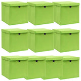 vidaXL Storage Boxes with Lid 4 pcs 32x32x32 cm Fabric Black