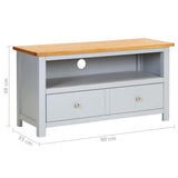 vidaXL Tv-meubel 120x35x48 cm massief eikenhout