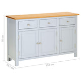 vidaXL Dressoir 110x33,5x70 cm massief eikenhout
