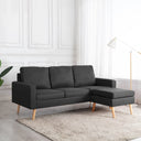vidaXL 3-seater Sofa with Ottoman Fabric Light Grey