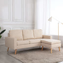 vidaXL 3-seater Sofa with Ottoman Fabric Light Grey