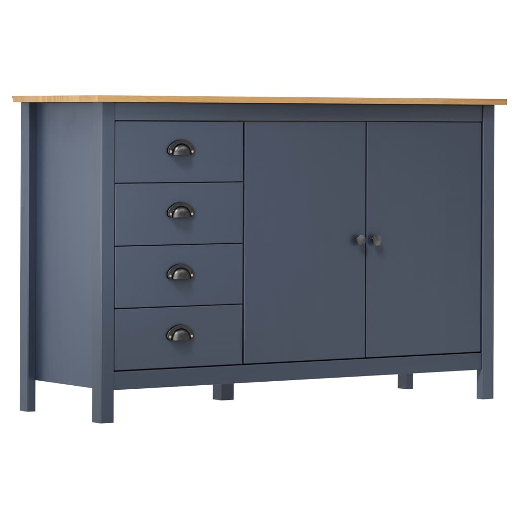 vidaXL Dressoir Hill 130x40x80 cm massief grenenhout honingbruin