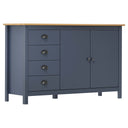 vidaXL Dressoir Hill 130x40x80 cm massief grenenhout honingbruin