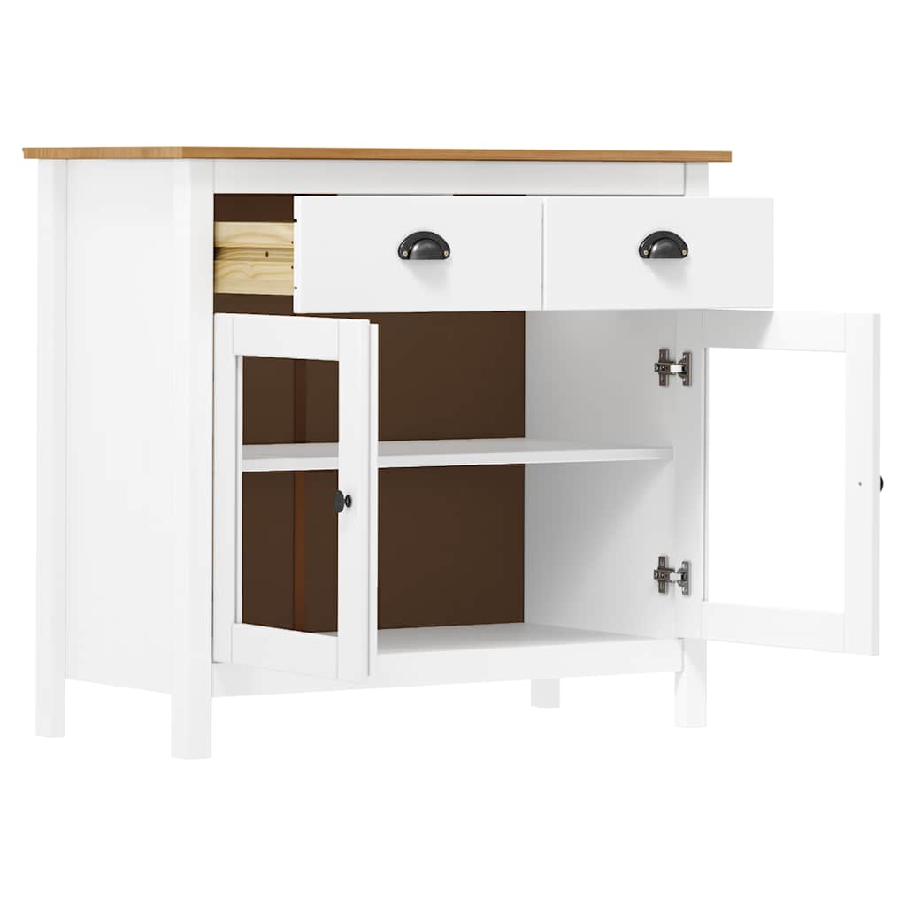 vidaXL Sideboard Hill Range 90x40x80 cm Solid Pine Wood Grey