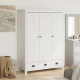 vidaXL Kledingkast Hill 3 deuren 127x50x170 cm massief grenenhout