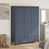 vidaXL Kledingkast Hill 3 deuren 127x50x170 cm massief grenenhout
