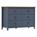 vidaXL Dressoir Hill 125x40x80 cm massief grenenhout grijs