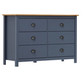 vidaXL Dressoir Hill 125x40x80 cm massief grenenhout grijs