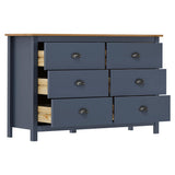 vidaXL Dressoir Hill 125x40x80 cm massief grenenhout grijs