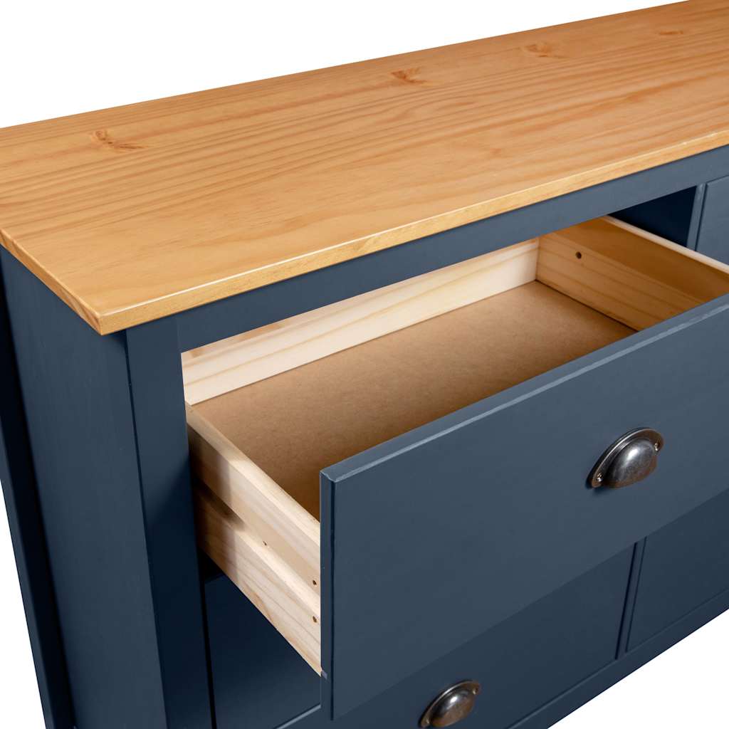 vidaXL Dressoir Hill 125x40x80 cm massief grenenhout grijs