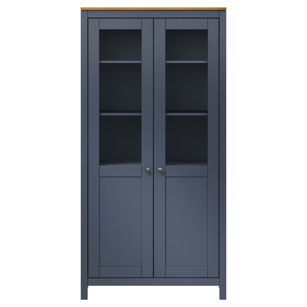 vidaXL Hoge kast Hill 85x37x170,5 cm massief grenenhout grijs