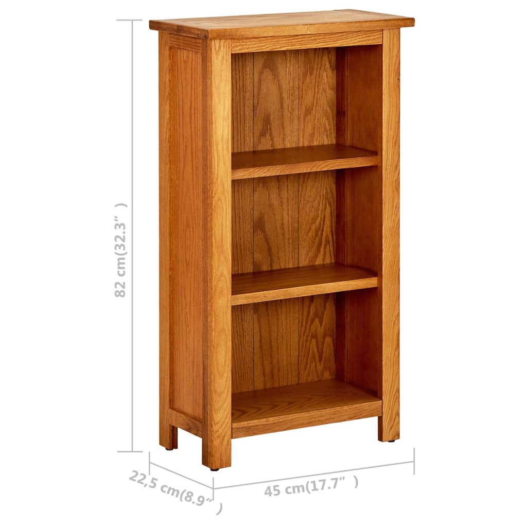 vidaXL Boekenkast 45x22,5x82 cm massief eikenhout