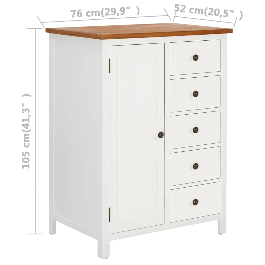 vidaXL Kledingkast 76x52x105 cm massief eikenhout