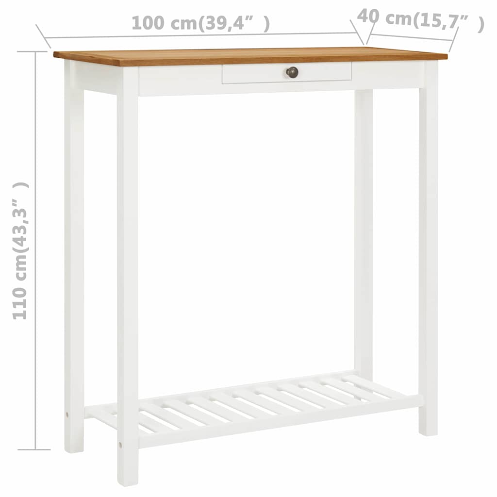 vidaXL Bartafel 100x40x110 cm massief eikenhout