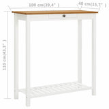 vidaXL Bartafel 100x40x110 cm massief eikenhout