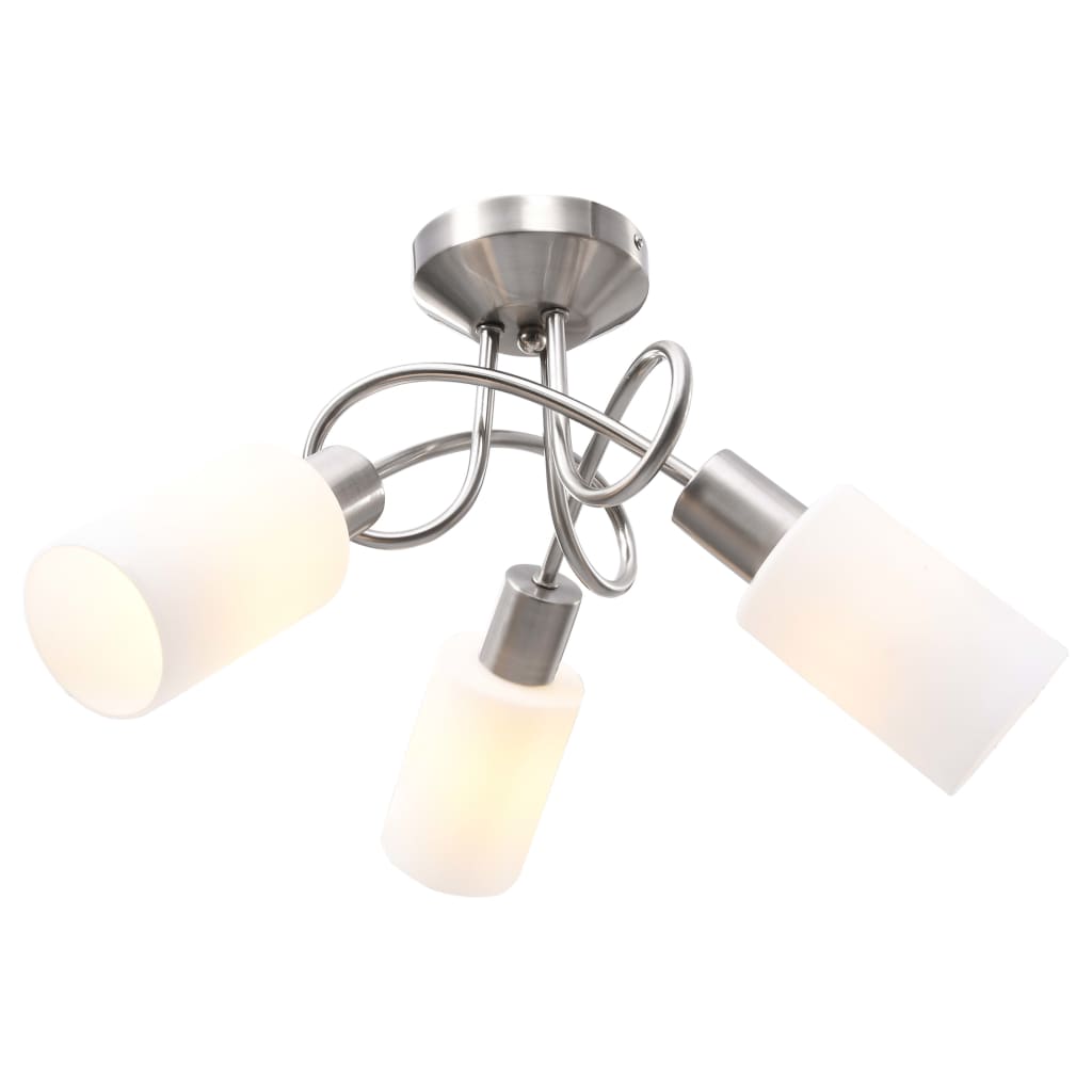 vidaXL Plafondlamp met glazen tulpvormige kappen 3xE14 transparant