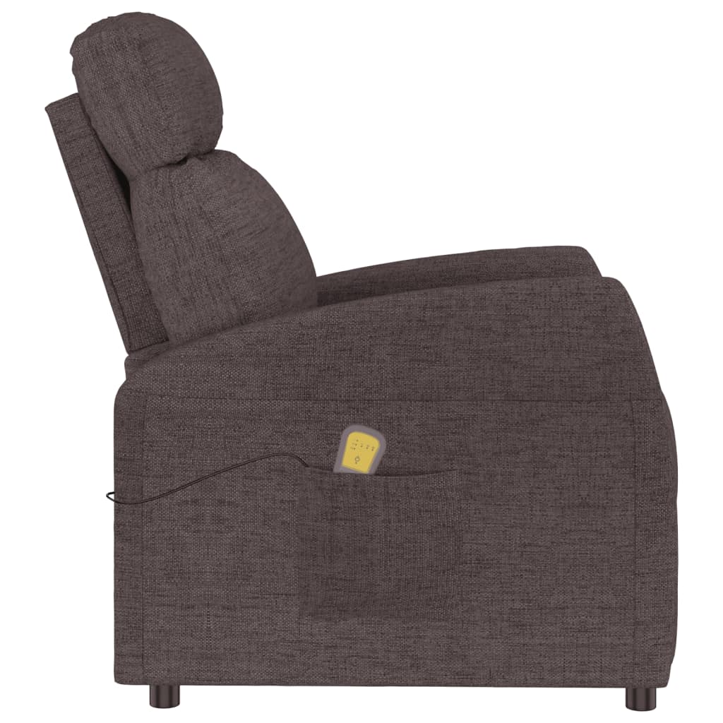 vidaXL Massagestoel stof donkerbruin