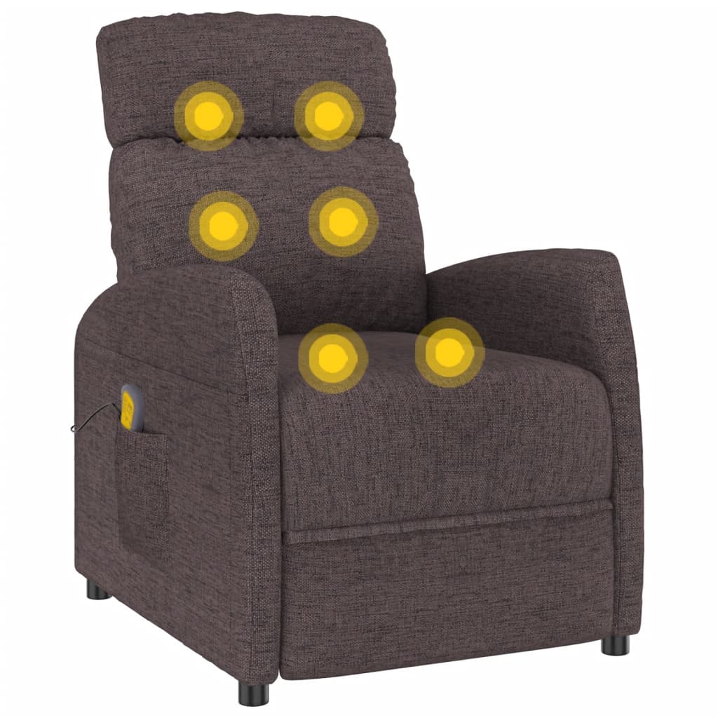 vidaXL Massagestoel stof donkerbruin