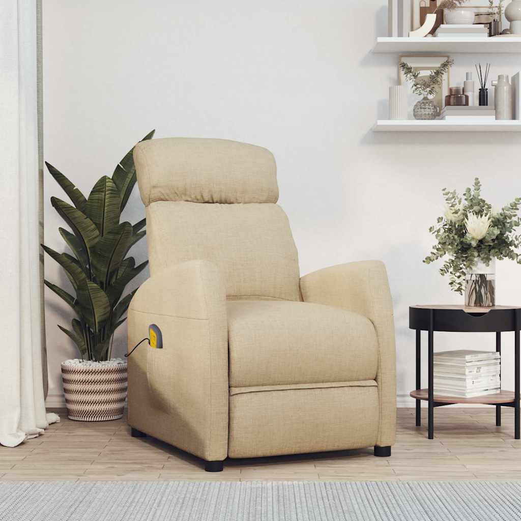 vidaXL Massagestoel stof donkerbruin