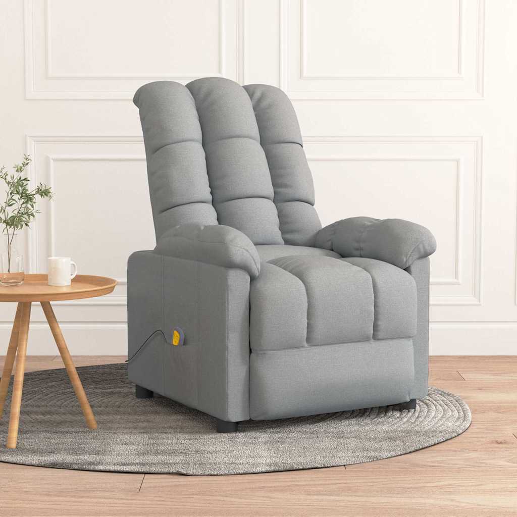 vidaXL Massagestoel stof lichtgrijs
