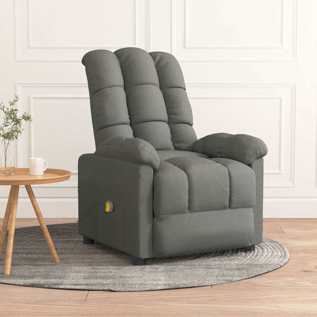vidaXL Massagestoel stof lichtgrijs