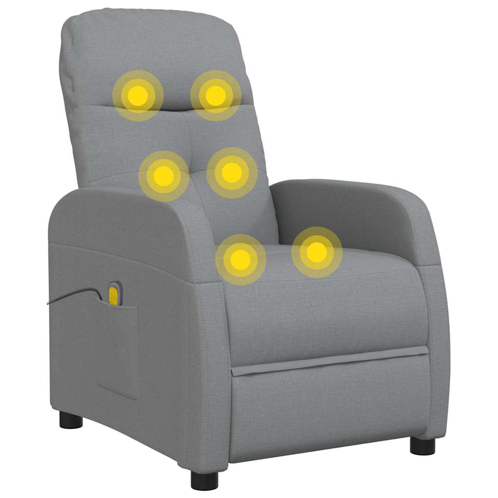 vidaXL Massagestoel stof lichtgrijs