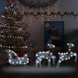 vidaXL Kerstdecoratie rendieren en slee 60 LED's goudkleurig