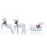 vidaXL Kerstdecoratie rendieren en slee 60 LED's goudkleurig