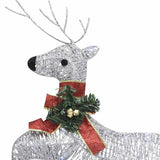 vidaXL Kerstdecoratie rendieren en slee 60 LED's goudkleurig