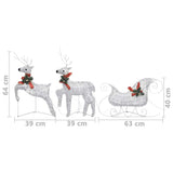 vidaXL Kerstdecoratie rendieren en slee 60 LED's goudkleurig