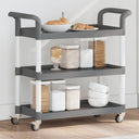 vidaXL Trolley 3-laags 81x41x92 cm aluminium zwart