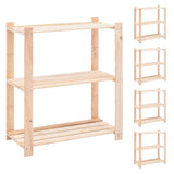 vidaXL Opbergrek 3-laags 80x38x90 cm massief grenenhout 150 kg