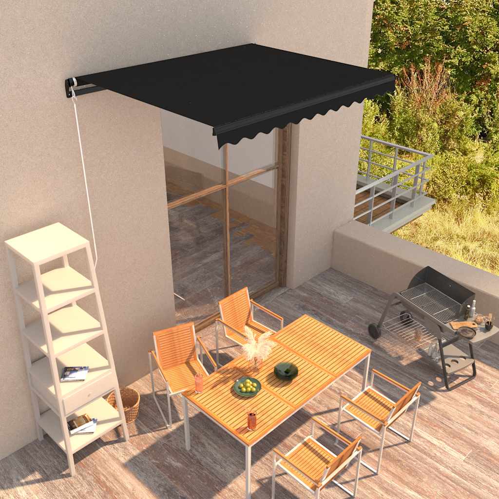 vidaXL Luifel handmatig uittrekbaar 300x250 cm antraciet