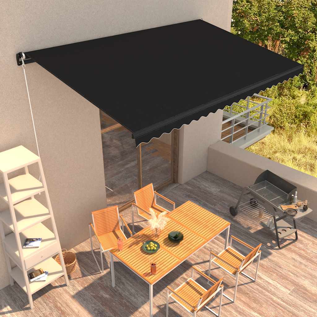 vidaXL Luifel handmatig uittrekbaar 300x250 cm antraciet