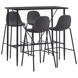 vidaXL 5-delige Barset stof donkergrijs