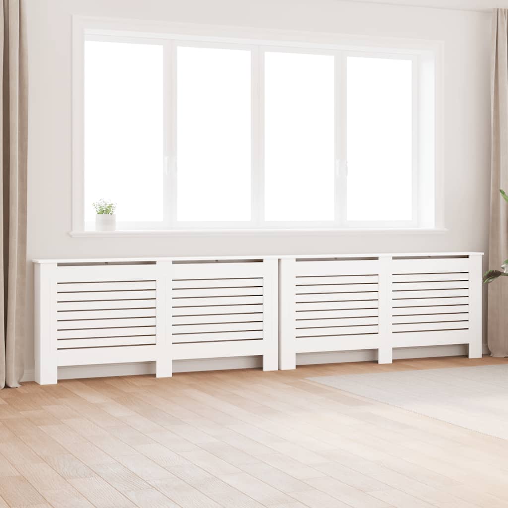vidaXL Radiator Cover 112x19x81.5 cm MDF white