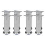 Bankpoten rond chroom 60 mm 4 st