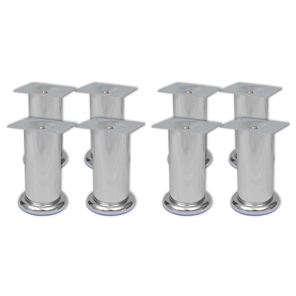 Bankpoten rond chroom 60 mm 4 st