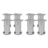 Bankpoten rond chroom 60 mm 4 st
