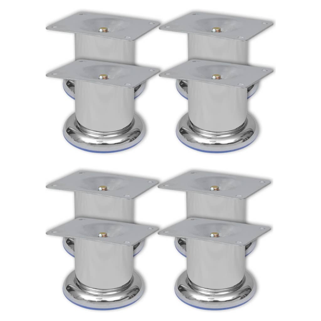 Bankpoten rond chroom 60 mm 4 st