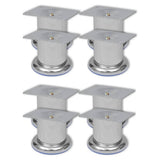 Bankpoten rond chroom 60 mm 4 st