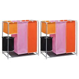 vidaXL 3-Piece Laundry Sorter with Hamper