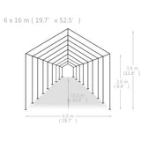 vidaXL Partytent 6x16 m PE wit