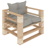 vidaXL Tuinbank met zwarte kussens pallet hout