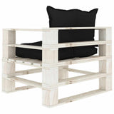 vidaXL Tuinbank met zwarte kussens pallet hout