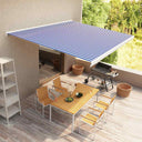 vidaXL Luifel gemotoriseerd 350x250 cm blauw en wit