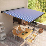 vidaXL Luifel gemotoriseerd 350x250 cm blauw en wit