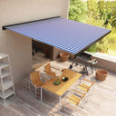 vidaXL Luifel gemotoriseerd 350x250 cm blauw en wit