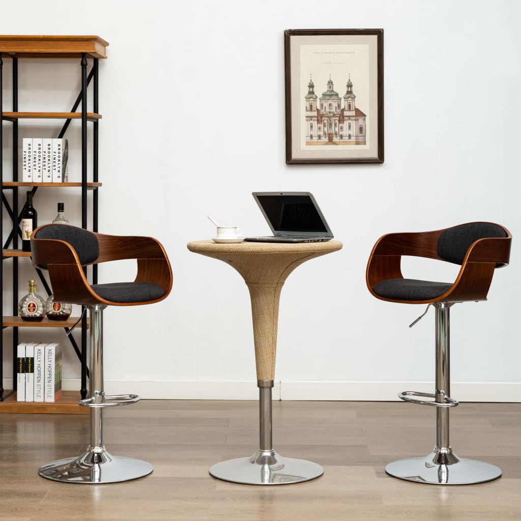 vidaXL Bar Stool Bent Wood and Faux Leather