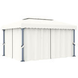 vidaXL Gazebo with curtain 4x3 m aluminium cream white